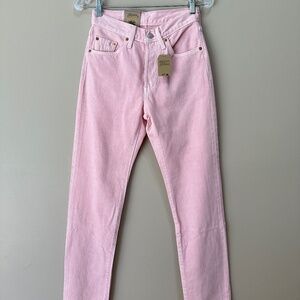 Levi's 501 Original Fit High Rise Straight Jeans Pale Pink Women's W24 L30